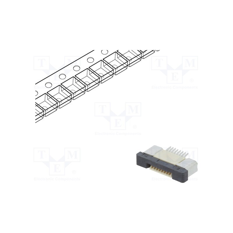 5 pcs x CONNFLY - DS1020-09-8VBT1B-R - Connector: FFC/FPC, horizontal, PIN: 8, ZIF, SMT, 500mA, tinned, 30mΩ