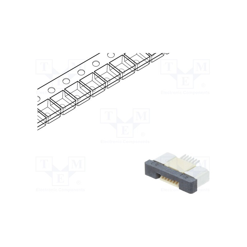 5 pcs x CONNFLY - DS1020-09-6VBT1B-R - Connector: FFC/FPC, horizontal, PIN: 6, ZIF, SMT, 500mA, tinned, 30mΩ