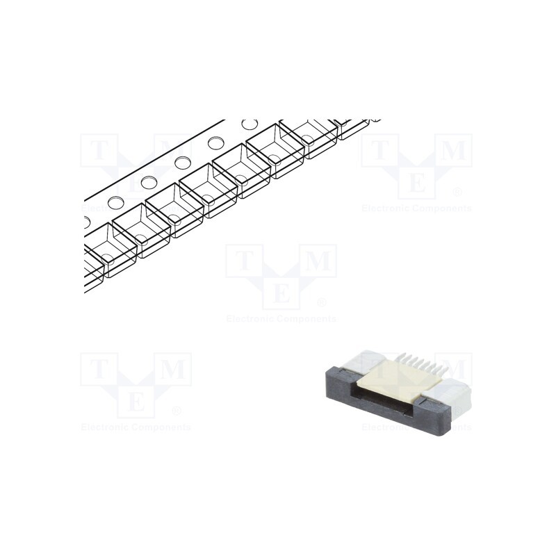 5 pcs x CONNFLY - DS1020-09-8VBT1A-R - Connector: FFC/FPC, horizontal, PIN: 8, ZIF, SMT, 500mA, tinned, 30mΩ