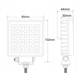 16xLED work lamp with a 2400lm halogen switch