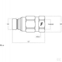 Flat quick connector ffh plug 3 8