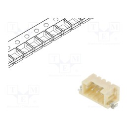 5 pcs x HIROSE - DF3EA-4P-2H(21) - Socket, wire-wire/PCB, male, DF3, 2mm, PIN: 4, SMT, on PCBs, tinned