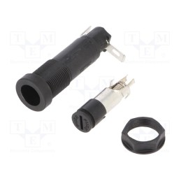 1 pcs x LITTELFUSE - 03455LS1H - Fuse holder, 5x20mm, 20A, on panel, black, 250VAC, UL94V-0, 345