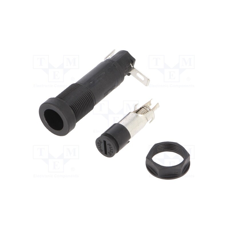 1 pcs x LITTELFUSE - 03455LS1H - Fuse holder, 5x20mm, 20A, on panel, black, 250VAC, UL94V-0, 345