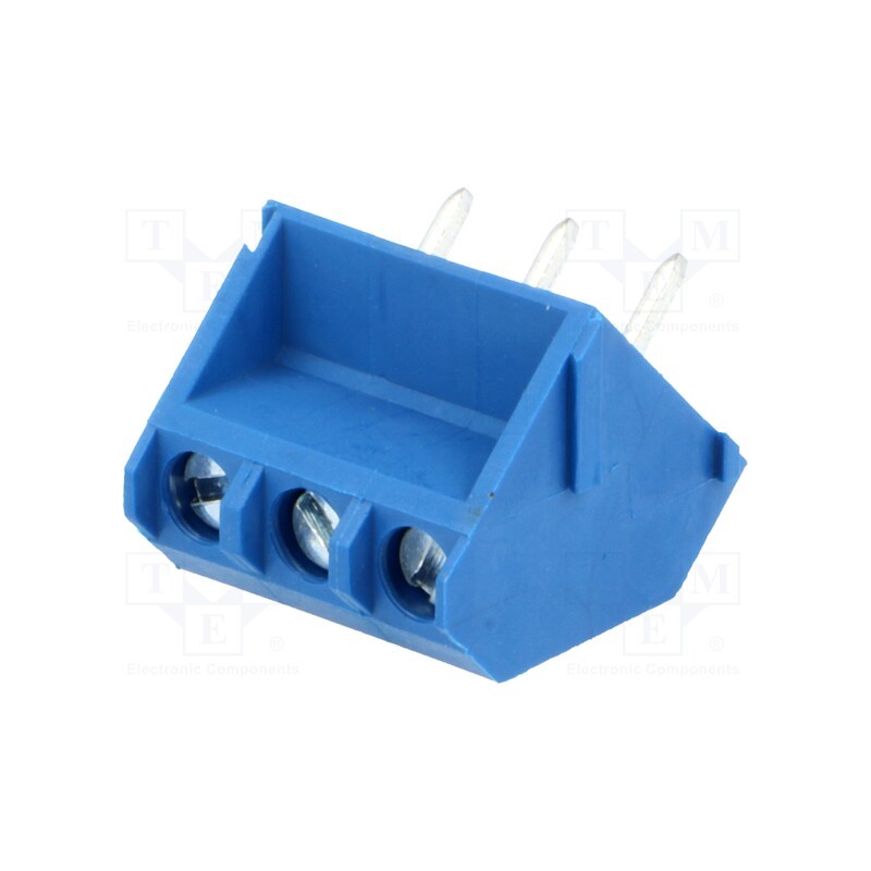 5 pcs x DEGSON ELECTRONICS - DG330-5.0-03P-12-00A(H) - PCB terminal block, angled 45°, 5mm, ways: 3, on PCBs, 2.5mm2, 15A