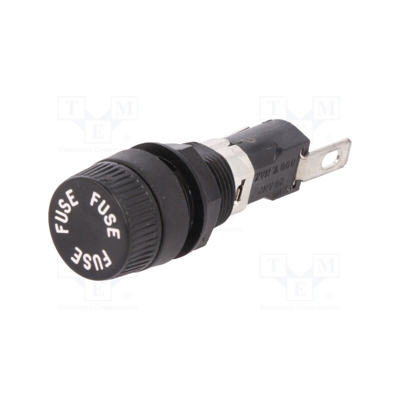 1 pcs x LITTELFUSE - 03450613H - Fuse holder, cylindrical fuses, 6.3x32mm, 16A, 250V, on panel