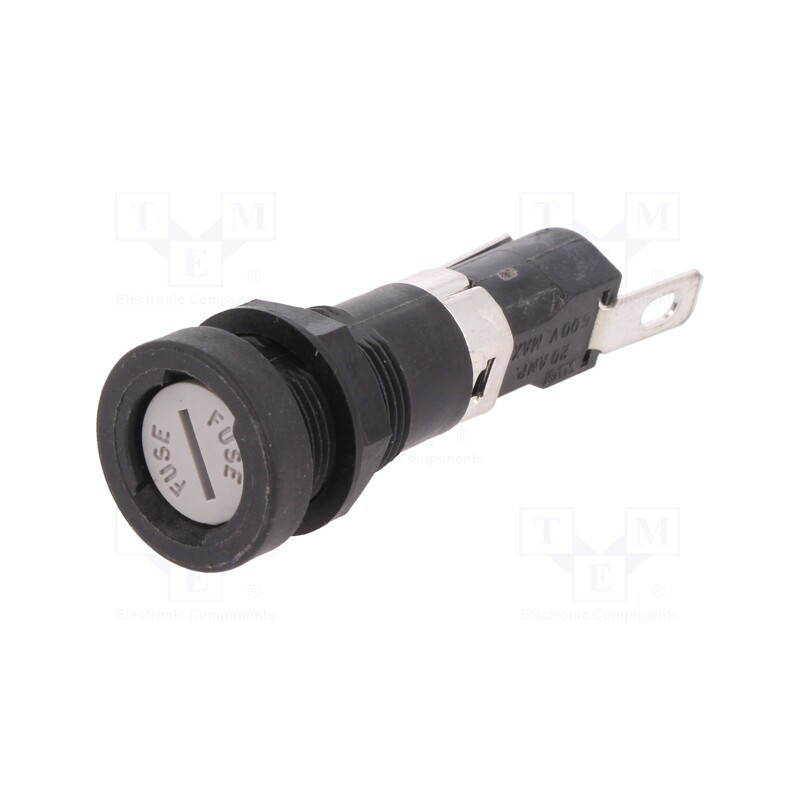 1 pcs x LITTELFUSE - 03450611H - Fuse holder, cylindrical fuses, 6.3x32mm, 16A, 250V, on panel