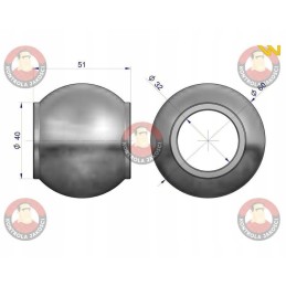 Top connector ball 60x32x51 category 3 Warynski