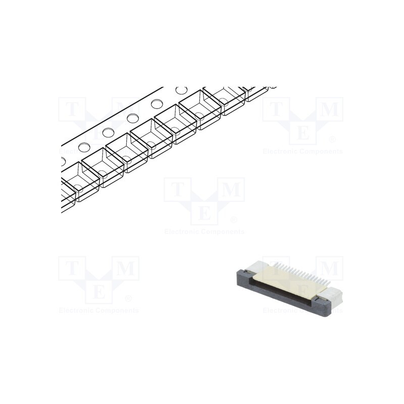 5 pcs x CONNFLY - DS1020-09-18VBT1A-R - Connector: FFC/FPC, horizontal, PIN: 18, ZIF, SMT, 500mA, tinned