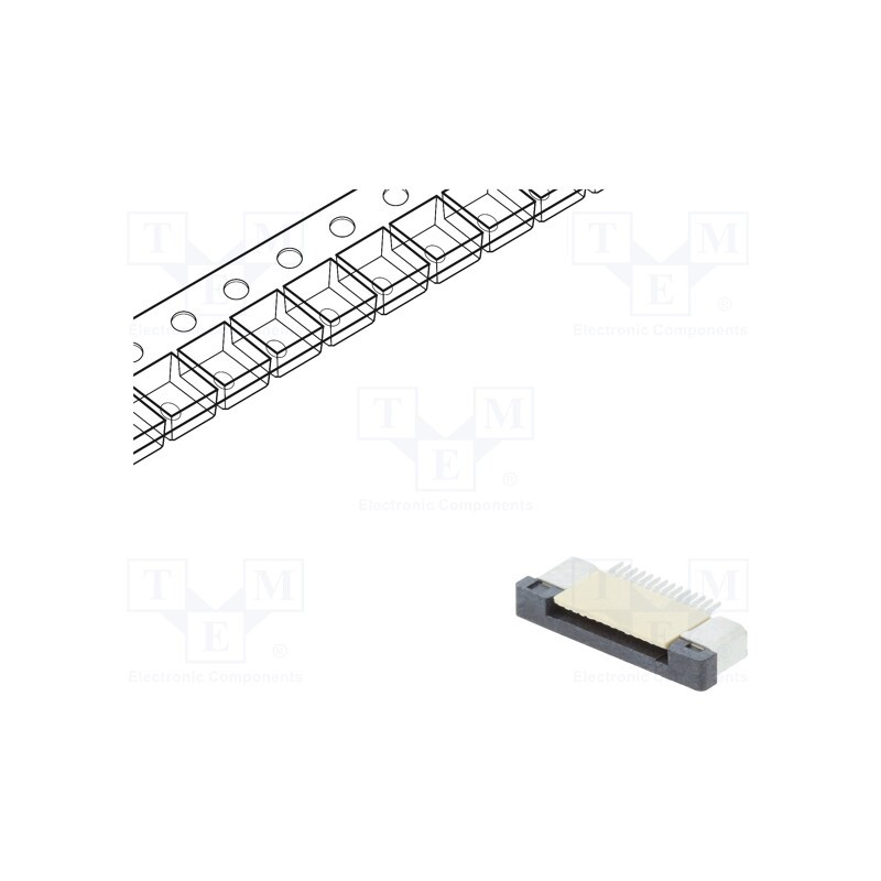 5 pcs x CONNFLY - DS1020-09-14VBT1A-R - Connector: FFC/FPC, horizontal, PIN: 14, ZIF, SMT, 500mA, tinned