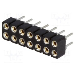 5 pcs x CONNFLY - DS1002-01-2*7V13 - Socket, pin strips, female, PIN: 14, turned contacts, straight