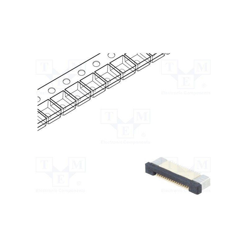 5 pcs x CONNFLY - DS1020-09-16VBT1A-R - Connector: FFC/FPC, horizontal, PIN: 16, ZIF, SMT, 500mA, tinned
