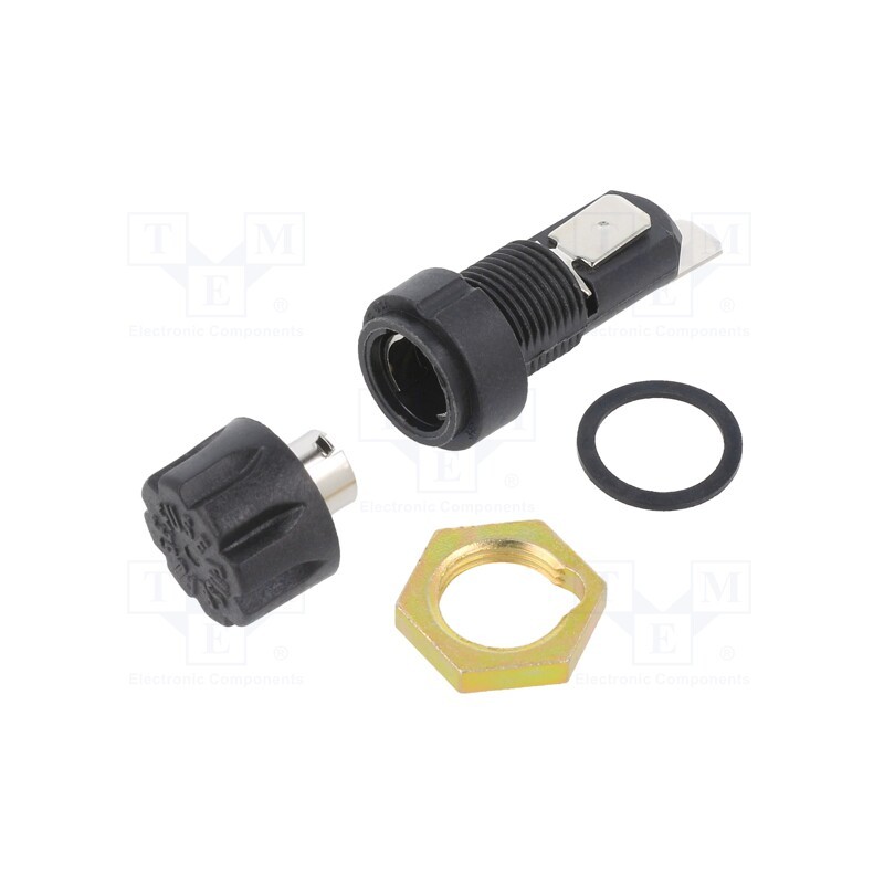 1 pcs x LITTELFUSE - 03420838H - Fuse holder, 6.3x32mm, 20A, on panel, black, 250VAC, UL94V-0, 342