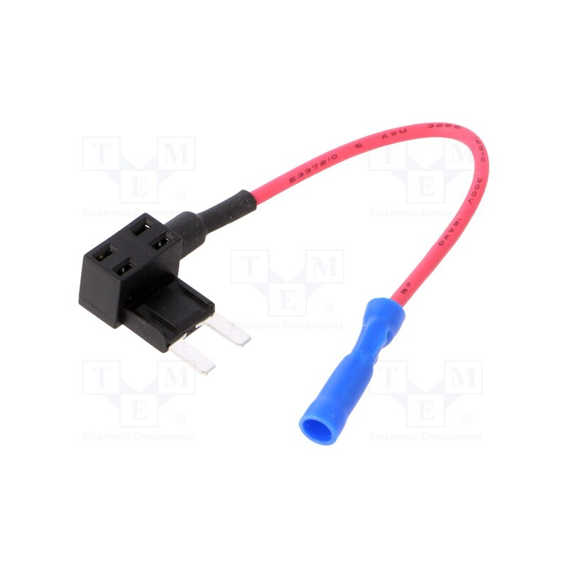 1 pcs x LITTELFUSE - 0FHM0200Z - Fuse holder, 10.9mm, 10A, on cable, Leads: lead x2, UL94V-0, 32V