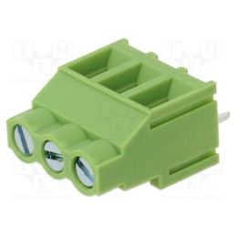 5 pcs x XINYA - XY635-3P 6.35MM GREEN - PCB terminal block, angled 90°, 6.35mm, ways: 3, on PCBs, terminal