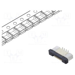 5 pcs x CONNFLY - DS1020-08-8VBT11-R - Connector: FFC/FPC, horizontal, PIN: 8, ZIF, SMT, 500mA, tinned, 30mΩ