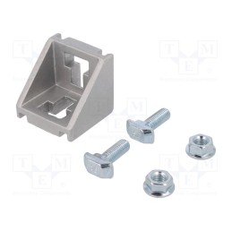 1 pcs x ELESA+GANTER - GN 960-45-10-45-45-C-MT - Angle bracket, for profiles, Width of the groove: 10mm, W: 43mm