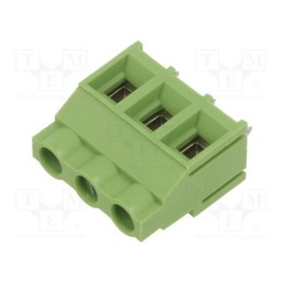 5 pcs x XINYA - XY636-3P 7.62MM GREEN - PCB terminal block, angled 90°, 7.62mm, ways: 3, on PCBs, terminal
