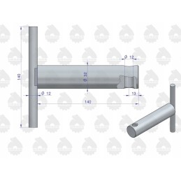 Lower hitch fork pin C 360 original Ursus