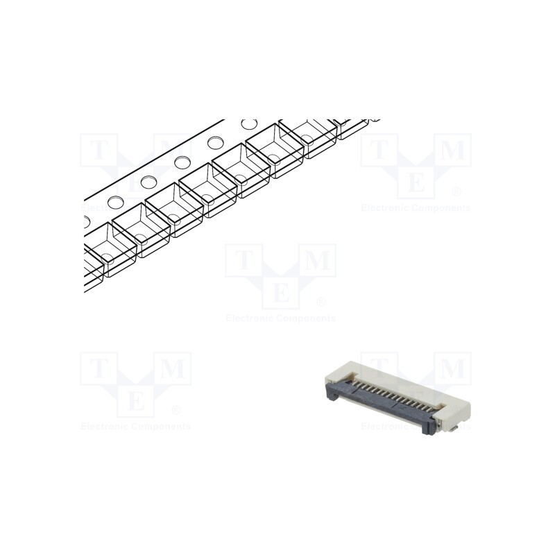 5 pcs x CONNFLY - DS1020-12-16VBT1A-R - Connector: FFC/FPC, horizontal, PIN: 16, ZIF, SMT, 500mA, tinned