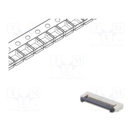 5 pcs x CONNFLY - DS1020-12-18VBT1A-R - Connector: FFC/FPC, horizontal, PIN: 18, ZIF, SMT, 500mA, tinned