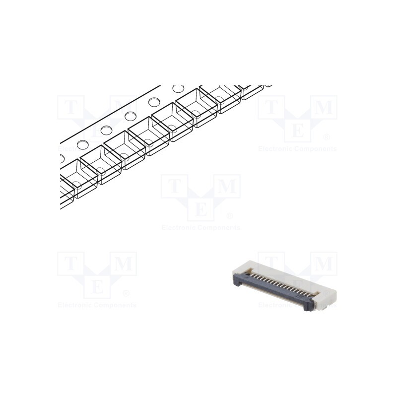 5 pcs x CONNFLY - DS1020-12-18VBT1A-R - Connector: FFC/FPC, horizontal, PIN: 18, ZIF, SMT, 500mA, tinned