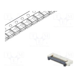 5 pcs x CONNFLY - DS1020-12-14VBT1A-R - Connector: FFC/FPC, horizontal, PIN: 14, ZIF, SMT, 500mA, tinned