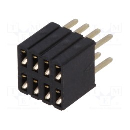 5 pcs x CONNFLY - DS1065-08-2*4S8BV - Socket, pin strips, female, PIN: 8, straight, 1.27mm, THT, 2x4