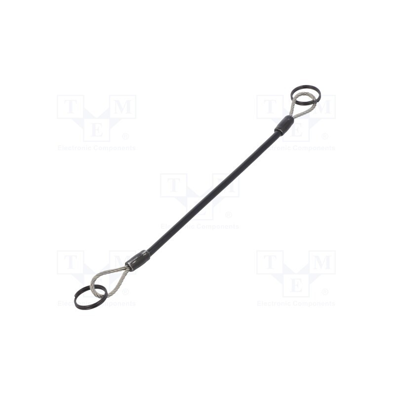 1 pcs x ELESA+GANTER - GN 111.2-150-14-A-SW - Retaining cable, Plating: PVC, stainless steel, 150mm, Body: black