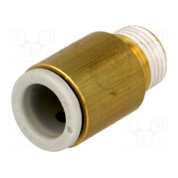 1 pcs x SMC-KQ2S08-01AS - Push-in fitting, threaded,straight, -1÷10bar, brass, -5÷60°C