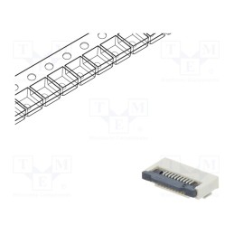 5 pcs x CONNFLY - DS1020-11-10VBT1-R - Connector: FFC/FPC, horizontal, PIN: 10, ZIF, SMT, 500mA, tinned