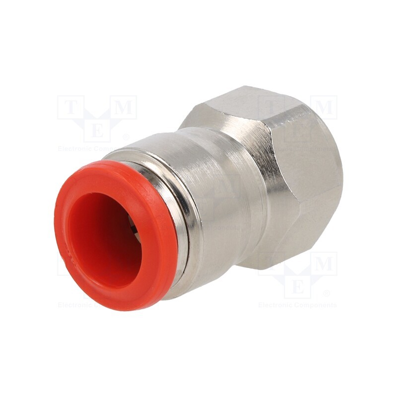 1 pcs x AIGNEP-50030 12-1/2 - Push-in fitting, straight, -0.99÷20bar, nickel plated brass