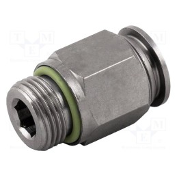 1 pcs x AIGNEP-70020 8-1/4 - Push-in fitting, straight, -0.99÷20bar, nickel plated brass