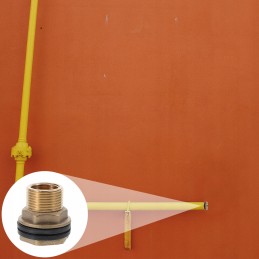 Water tank connector double threaded connector