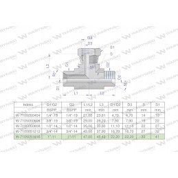 Symmetrical hydraulic tee 1 Warynski BSP