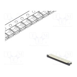 5 pcs x CONNFLY - DS1020-07-24VBT1B-R - Connector: FFC/FPC, horizontal, PIN: 24, ZIF, SMT, tinned, 30mΩ, 1mm
