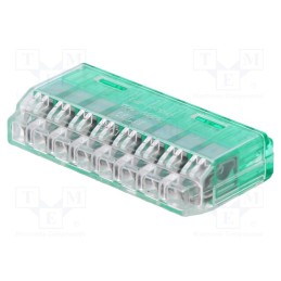 5 pcs x NICHIFU - QLX 8-GCL - Quick splice, QLX, spring clamp, 1.5÷2.5mm2, 300V, 20A, green, 12mm