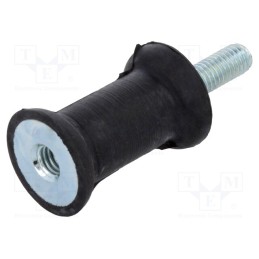 1 pcs x ELESA+GANTER - DVC.2-40-30-25-M8-23-40 - Vibration damper, M8, Ø: 40mm, rubber, L: 25mm, Thread len: 23mm