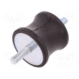 1 pcs x ELESA+GANTER - DVC.1-55-44-45-M10-28-40 - Vibration damper, M10, Ø: 55mm, rubber, L: 45mm, Thread len: 28mm