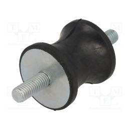1 pcs x ELESA+GANTER - DVC.1-35-25-34-M8-20-40 - Vibration damper, M8, Ø: 35mm, rubber, L: 34mm, Thread len: 20mm