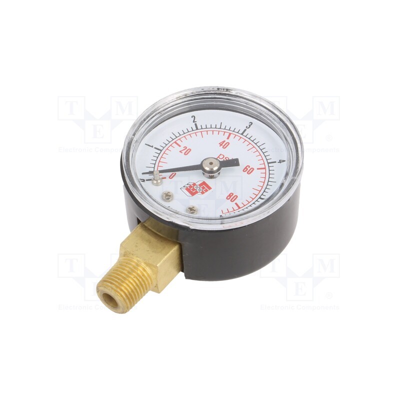 1 pcs x PNEUMAT-M40R.PL006G18 - Manometer, 0÷6bar, non-aggressive liquids,inert gases, 40mm