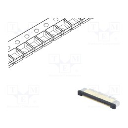 5 pcs x CONNFLY - DS1020-09-30VBT1B-R - Connector: FFC/FPC, horizontal, PIN: 30, ZIF, SMT, 500mA, tinned