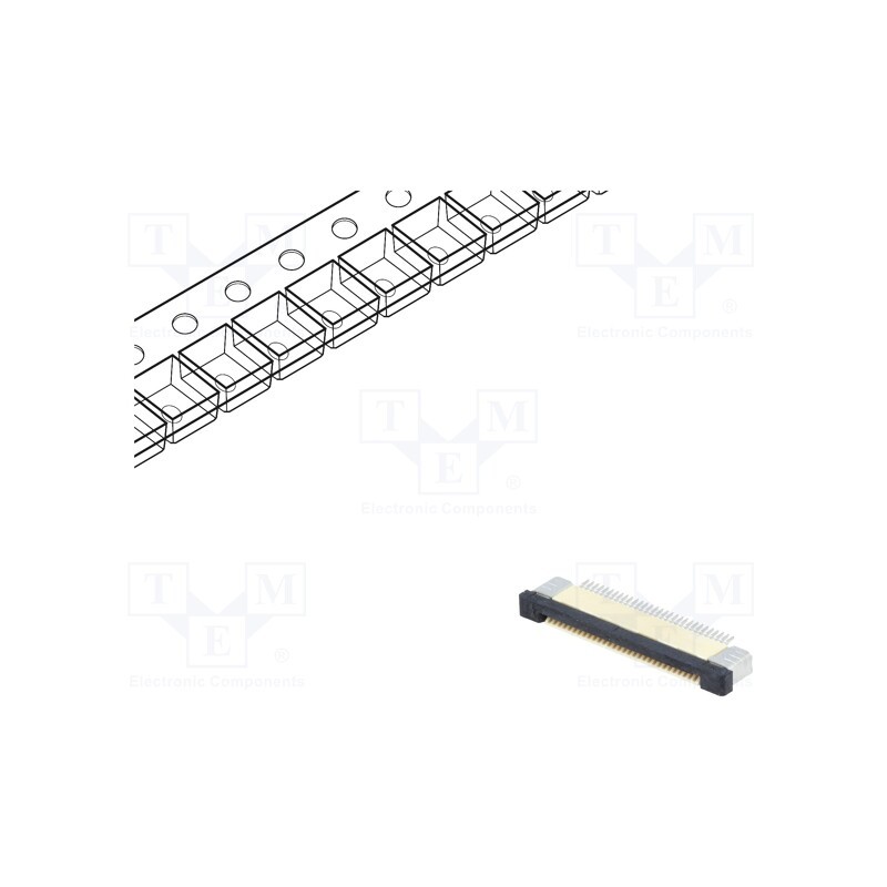 5 pcs x CONNFLY - DS1020-09-30VBT1B-R - Connector: FFC/FPC, horizontal, PIN: 30, ZIF, SMT, 500mA, tinned