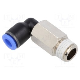 1 pcs x PNEUMAT-128.014-6 - Push-in fitting, long,angled 90°,twistable, -0.95÷15bar, 0÷60°C