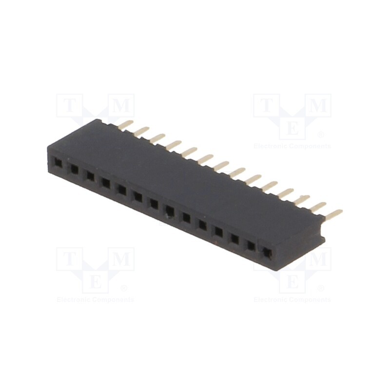 5 pcs x CONNFLY - DS1065-01-1*14S8BV - Socket, pin strips, female, PIN: 14, straight, 1.27mm, THT, 1x14