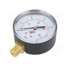 1 pcs x PNEUMAT-M63R.PL006G14 - Manometer, 0÷6bar, non-aggressive liquids,inert gases, 63mm