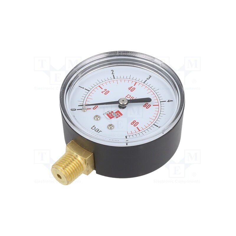1 pcs x PNEUMAT-M63R.PL006G14 - Manometer, 0÷6bar, non-aggressive liquids,inert gases, 63mm