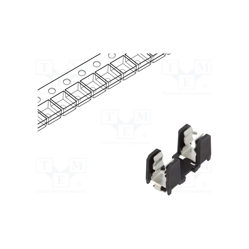 1 pcs x SCHURTER - 31.8225 - Fuse holder, cylindrical fuses, SMT, -40÷85°C, 10A, UL94V-0, black