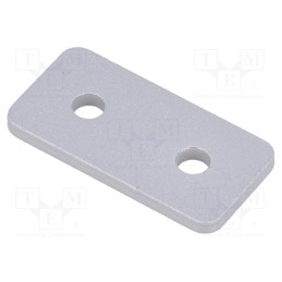 1 pcs x ELESA+GANTER - GN 967-20-40-F-2-SR - Flat bar, for profiles, W: 20mm, L: 40mm, steel, Size: 20mm, silver