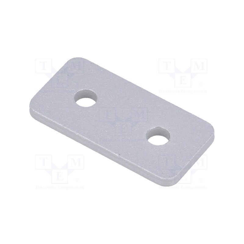 1 pcs x ELESA+GANTER - GN 967-20-40-F-2-SR - Flat bar, for profiles, W: 20mm, L: 40mm, steel, Size: 20mm, silver
